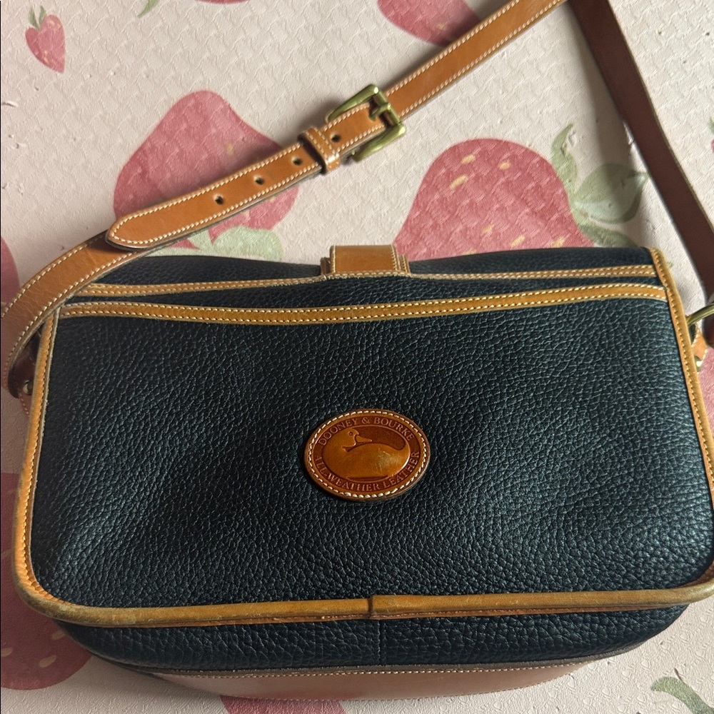 Dooney & Bourke Black and Tan Leather Crossbody Bag
